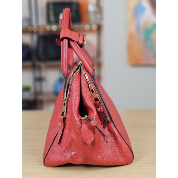 LOUIS VUITTON Authentic Marais MM LV Empreinte Leather Red Handbag Satchel LV - Picture 4 of 16